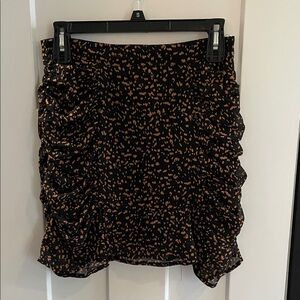 Glam Black and Orange Patterned Mini Skirt